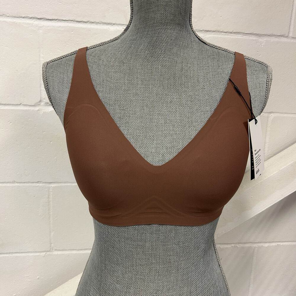knix Wireless V-Neck Revolution Bra in Brown